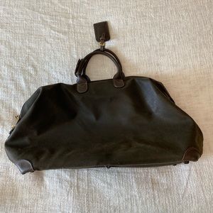 BRIC’S 22” Suede effect Duffle in Olive green with brown Tuscan-leather trim